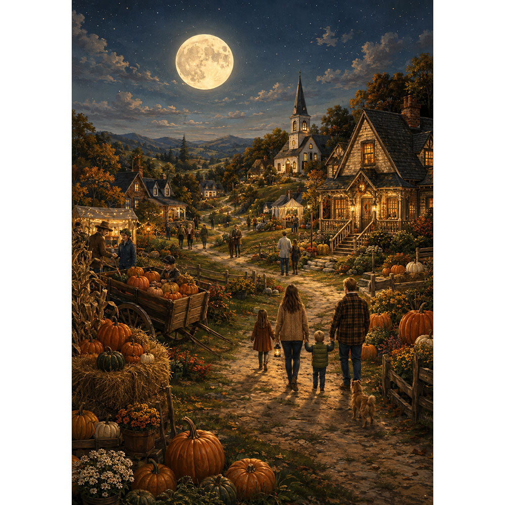 Harvest Moon Village Halloween Puzzle - puzzle artwork