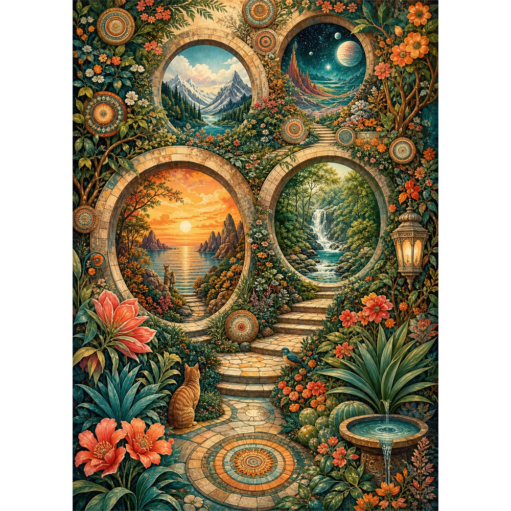 Silver Portal Garden Worlds Portrait Puzzle - puzzle artwork
