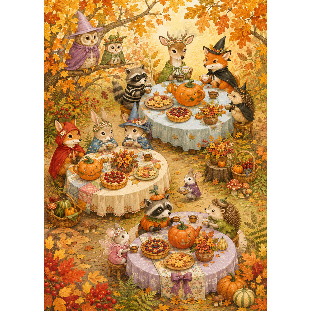 Woodland Costume Tea Party Jigsaw Puzzle - puzzle artwork