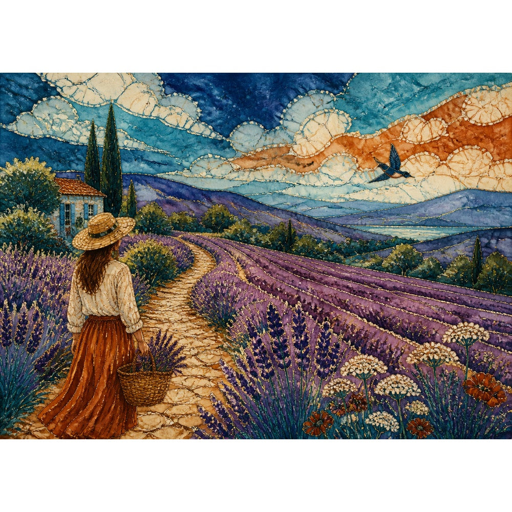 Luminous Lavender Hills Landscape Puzzle - puzzle artwork