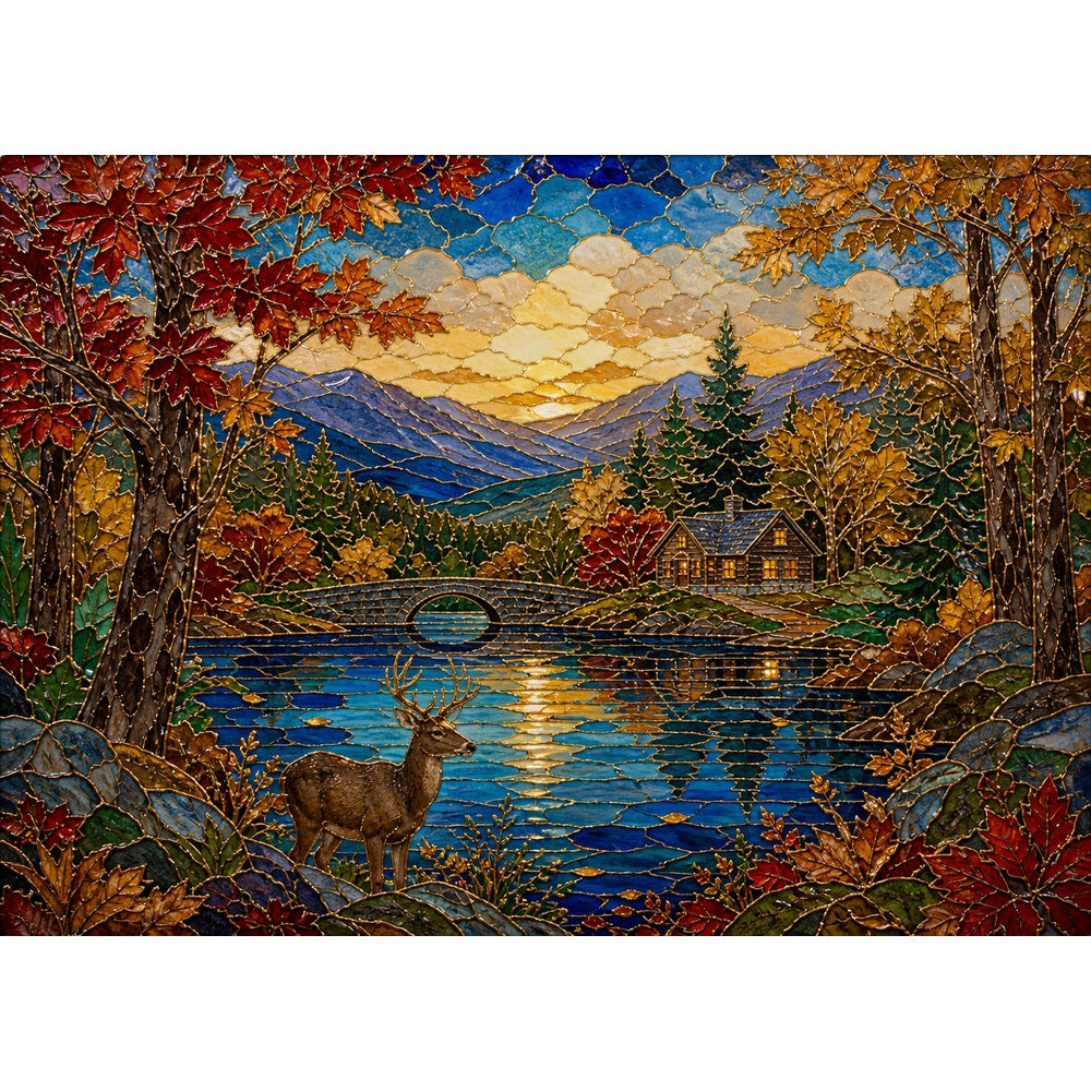 Quiet Autumn Woodland Landscape Puzzle - puzzle artwork