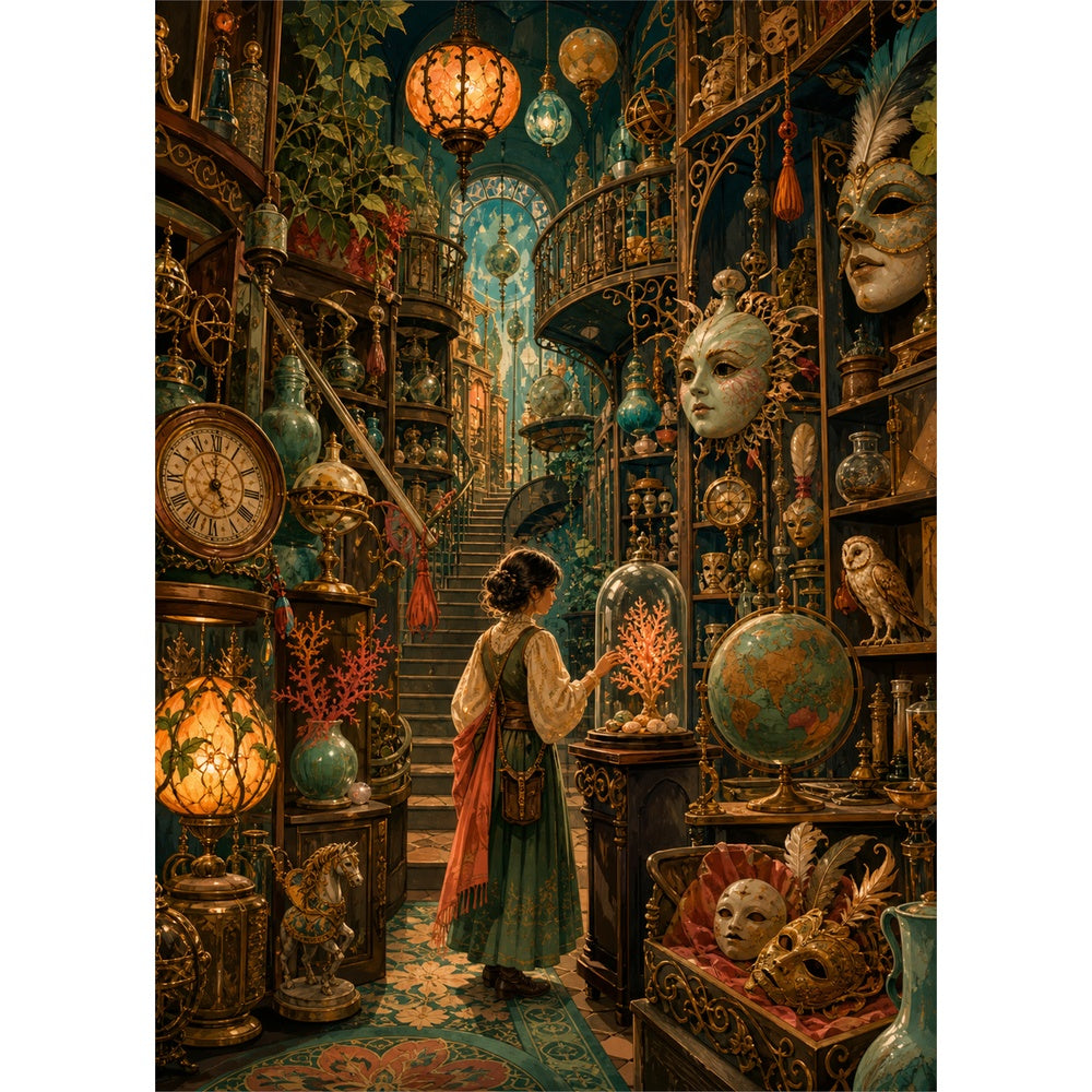 Hidden Midnight Curiosity Shop Portrait Puzzle - puzzle artwork