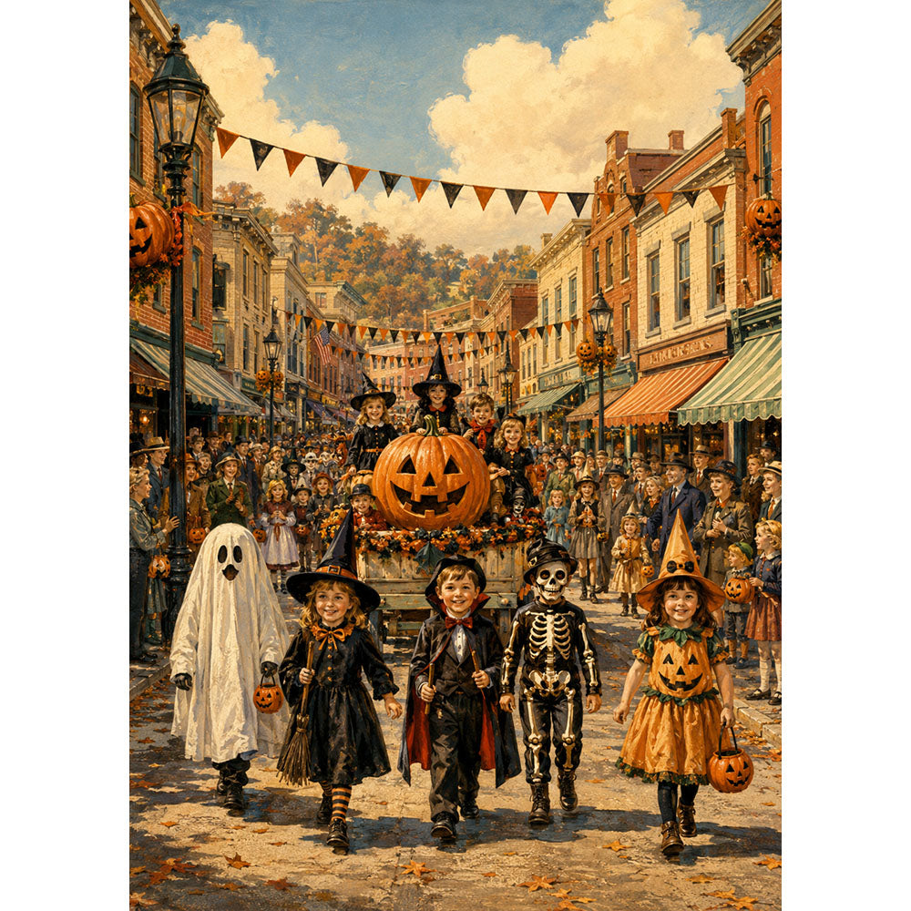 Vintage Halloween Parade Jigsaw Puzzle - puzzle artwork