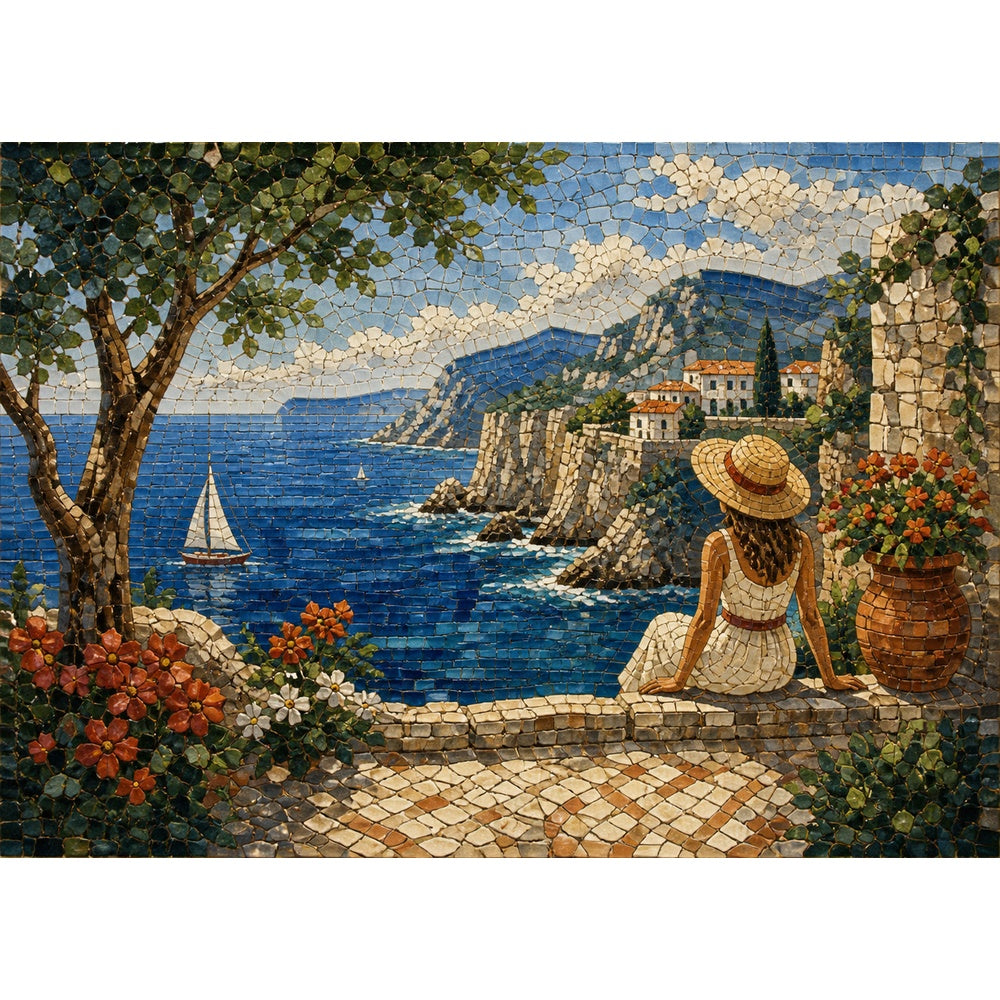 Vibrant Coastal Cliffs Landscape Puzzle - puzzle artwork