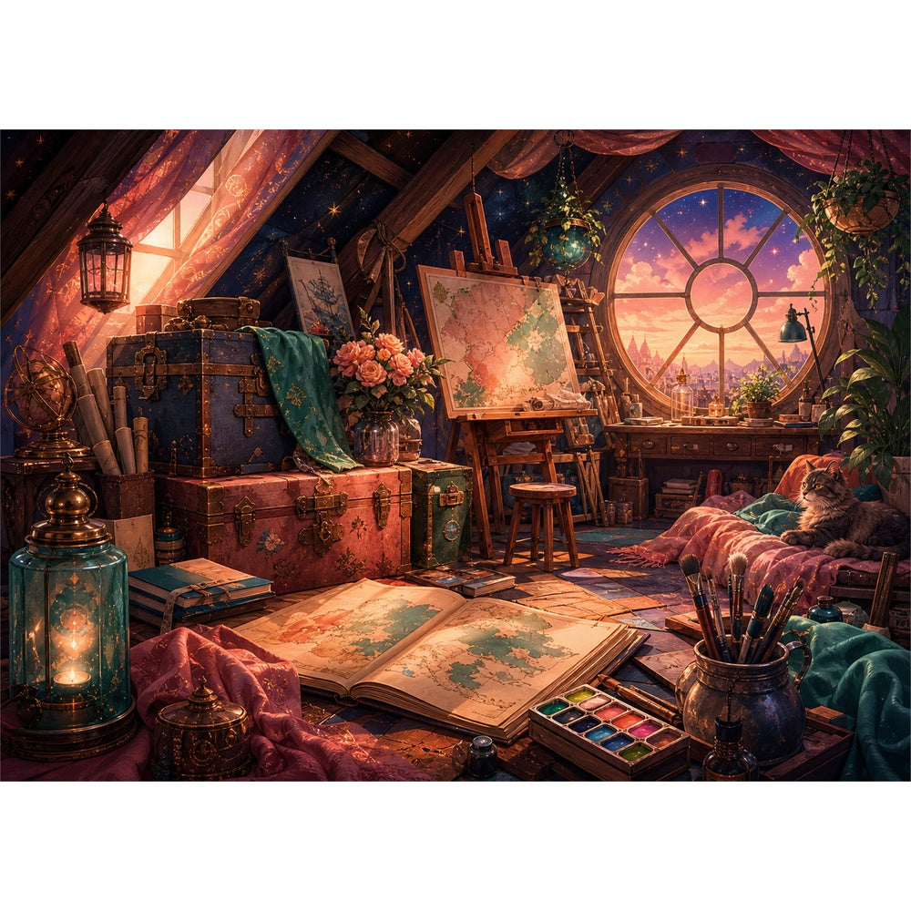Twilight Attic Treasure Studio Landscape Puzzle - puzzle artwork