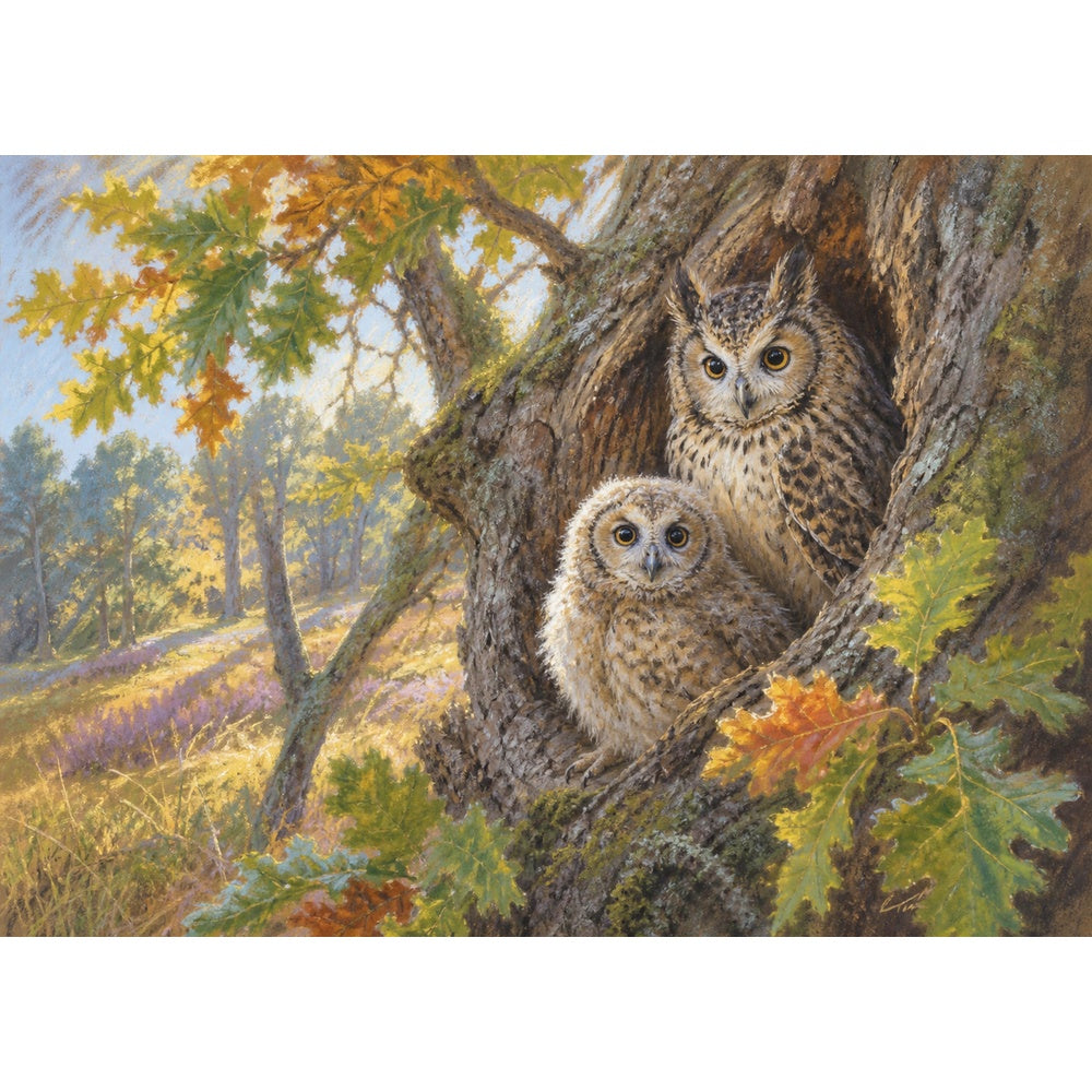 Sunlit Owls Landscape Puzzle - puzzle artwork