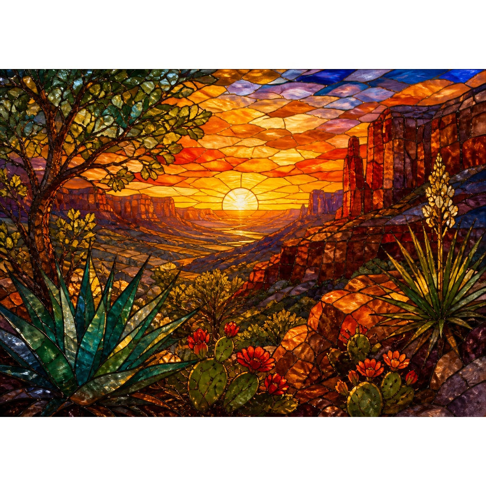 Golden-Hour Desert Canyon Landscape Puzzle - puzzle artwork