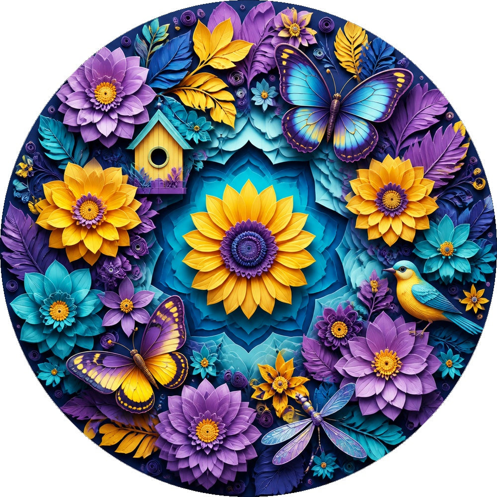Radiant Paper Garden Symphony Round Puzzle - puzzle artwork