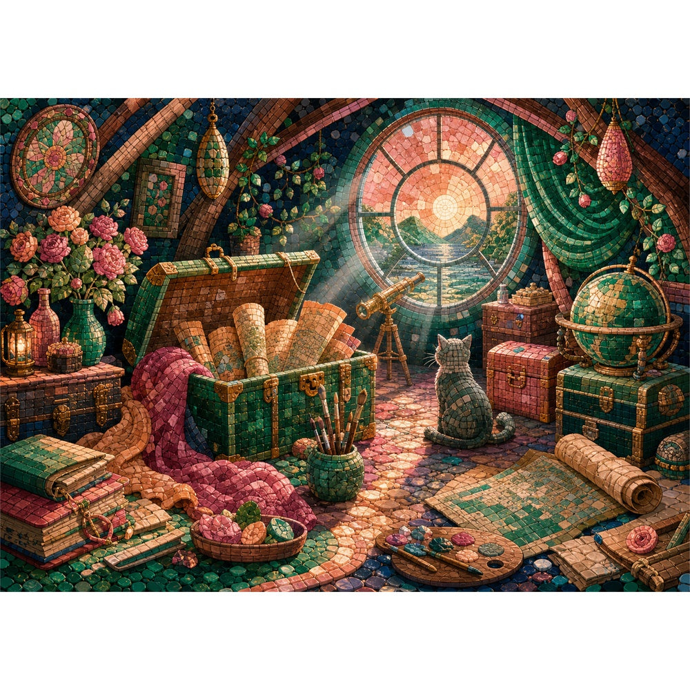 Emerald Attic Treasure Studio Landscape Puzzle - puzzle artwork