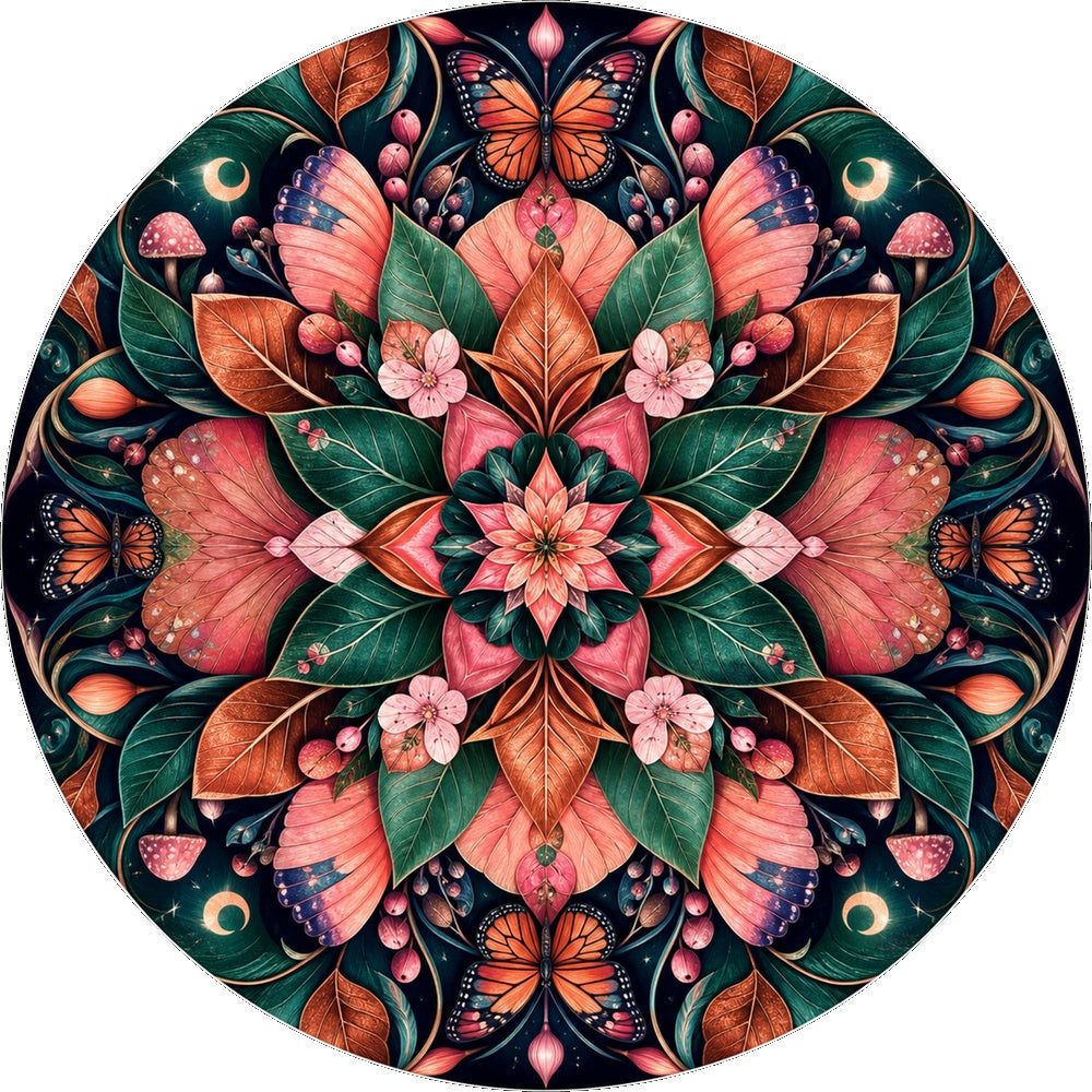 Copperleaf Botanical Kaleidoscope Round Puzzle - puzzle artwork