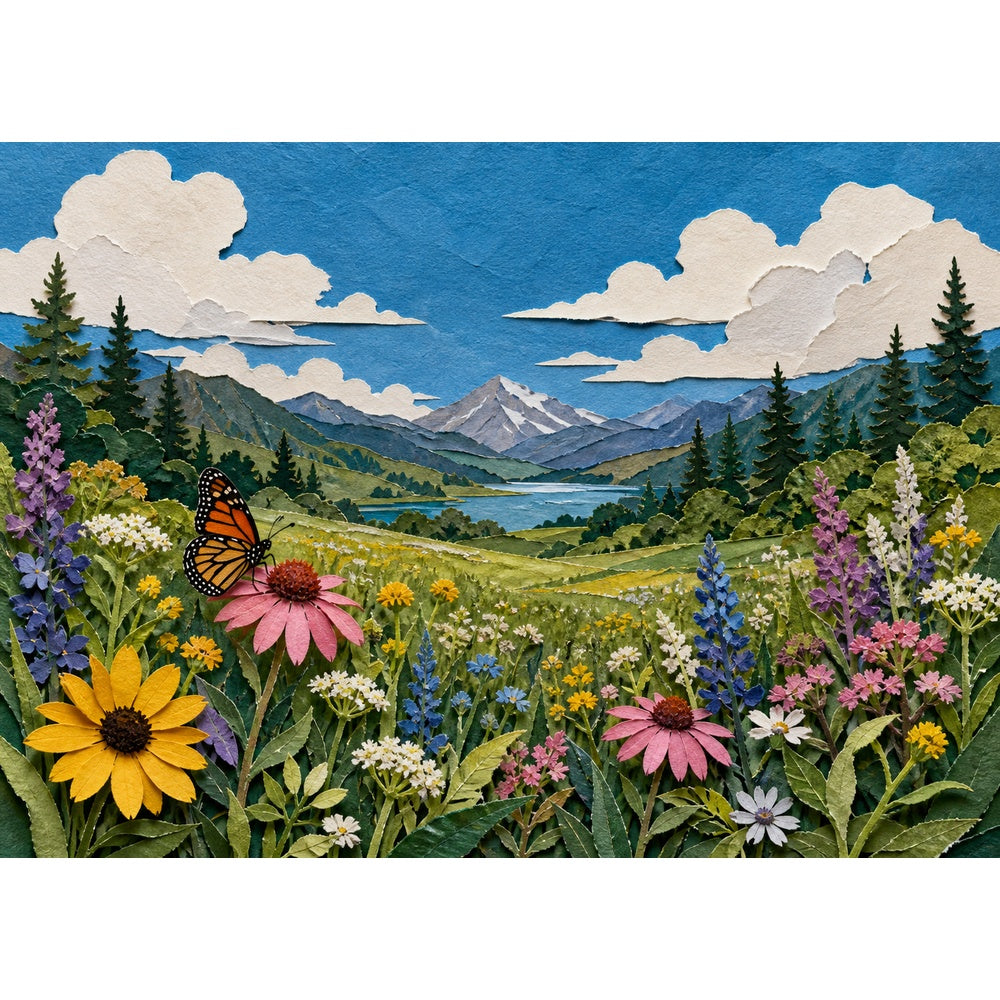 Story-Rich Wildflower Meadow Landscape Puzzle - puzzle artwork