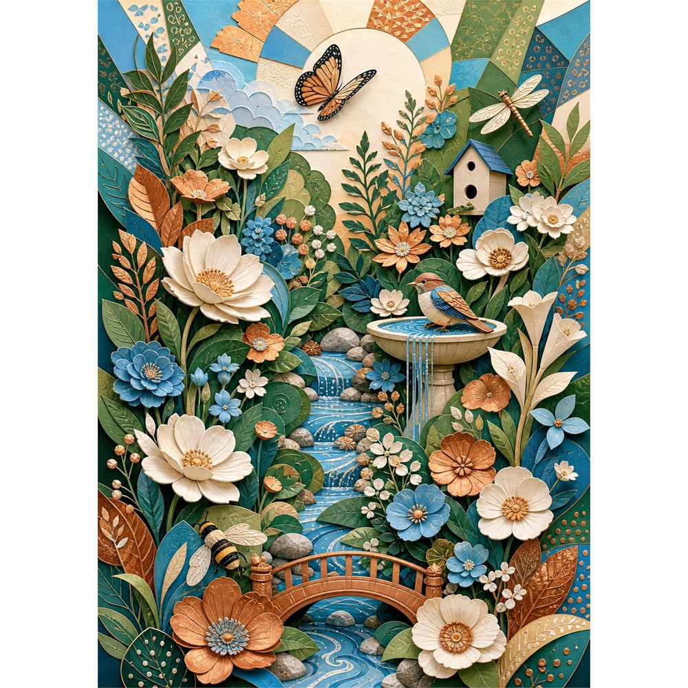 Luminous Paper Garden Symphony Portrait Puzzle - puzzle artwork