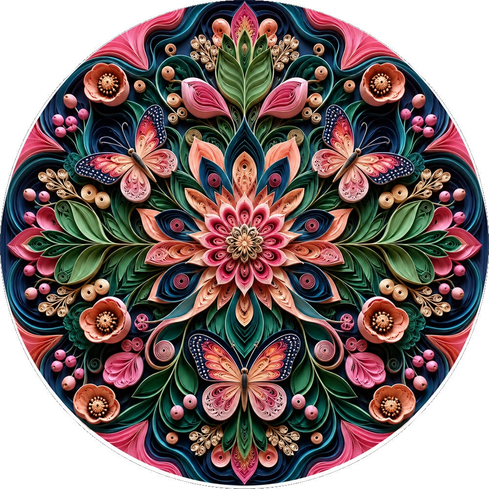 Wildflower Botanical Kaleidoscope Round Puzzle - puzzle artwork