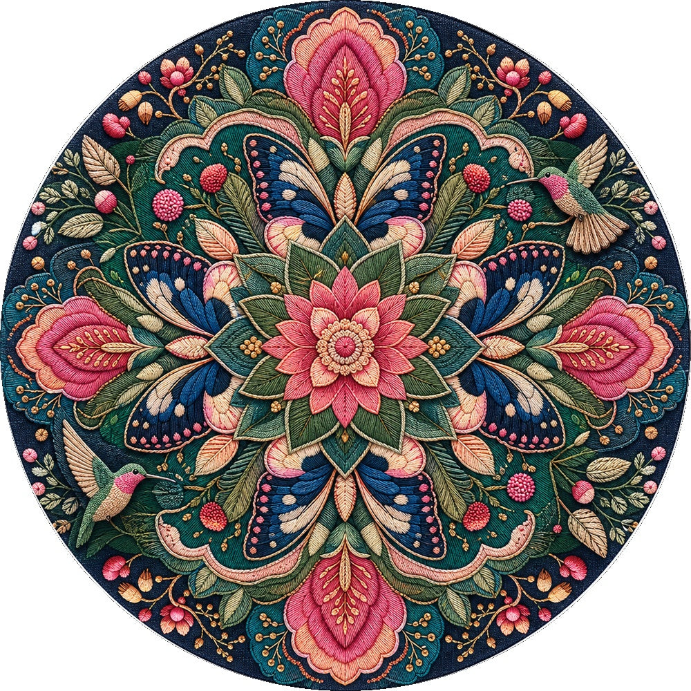 Dancing Botanical Kaleidoscope Round Puzzle - puzzle artwork