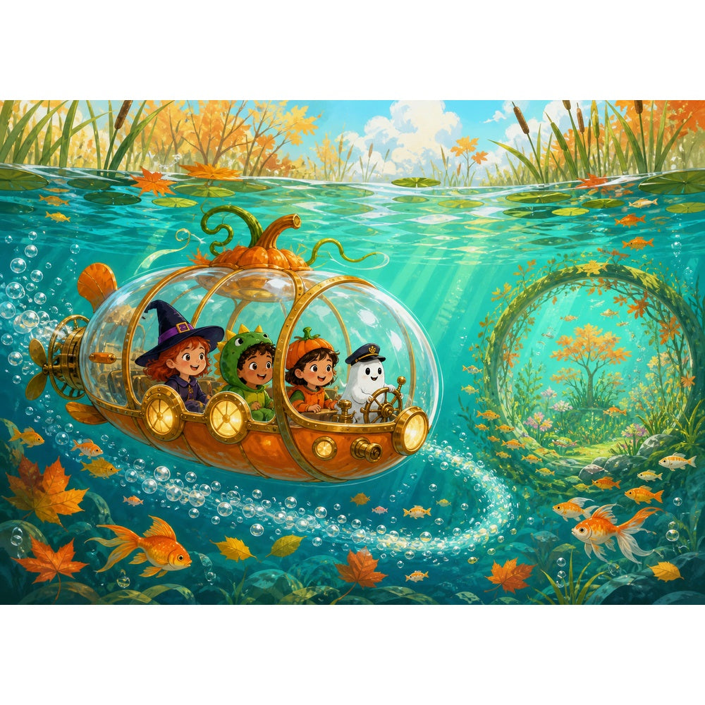 Pumpkin Pond Submarine 1000 Piece Puzzle - puzzle artwork