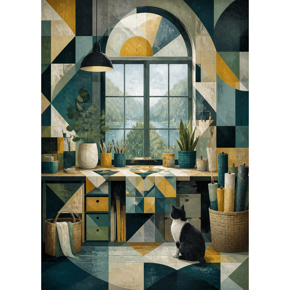Rain-Washed Craft Room Portrait Puzzle - puzzle artwork