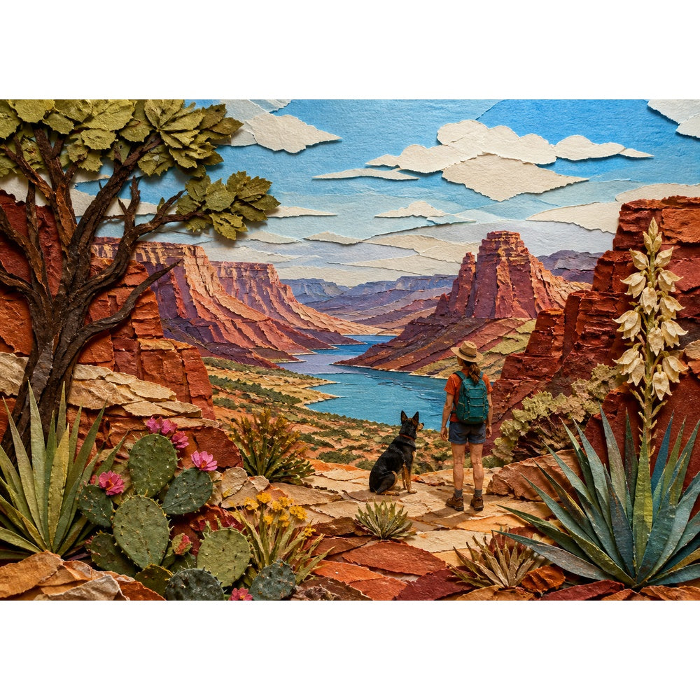 Vibrant Desert Canyon Landscape Puzzle - puzzle artwork