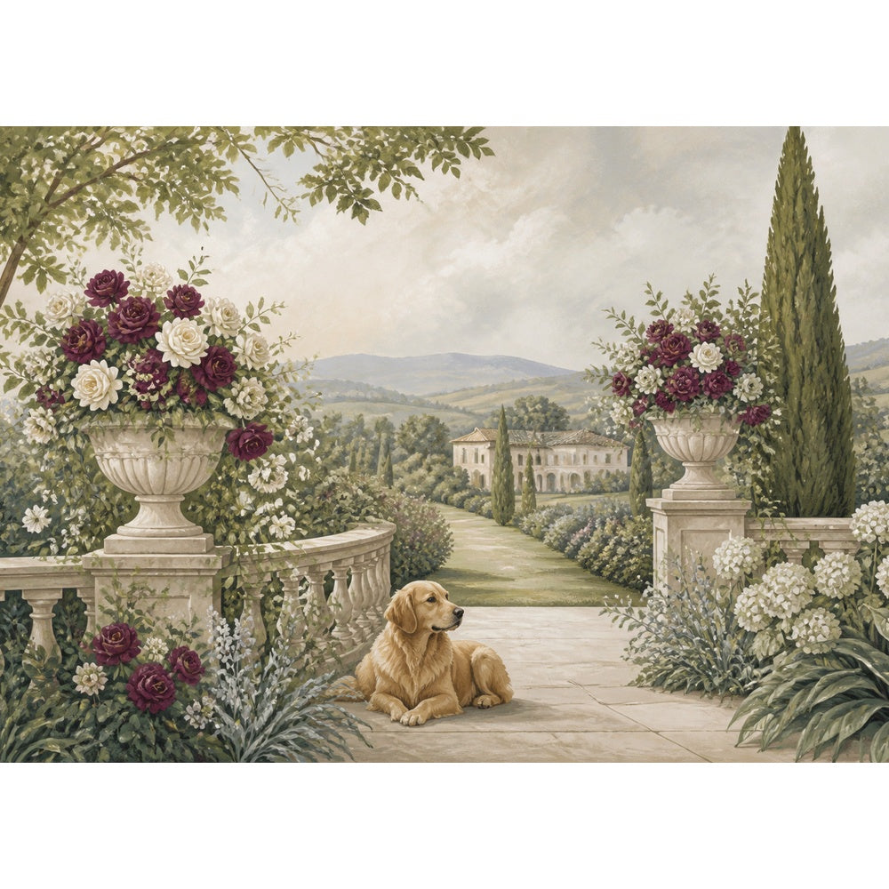 Sunlit Paper Cut Garden Tile Mural Landscape Puzzle - puzzle artwork
