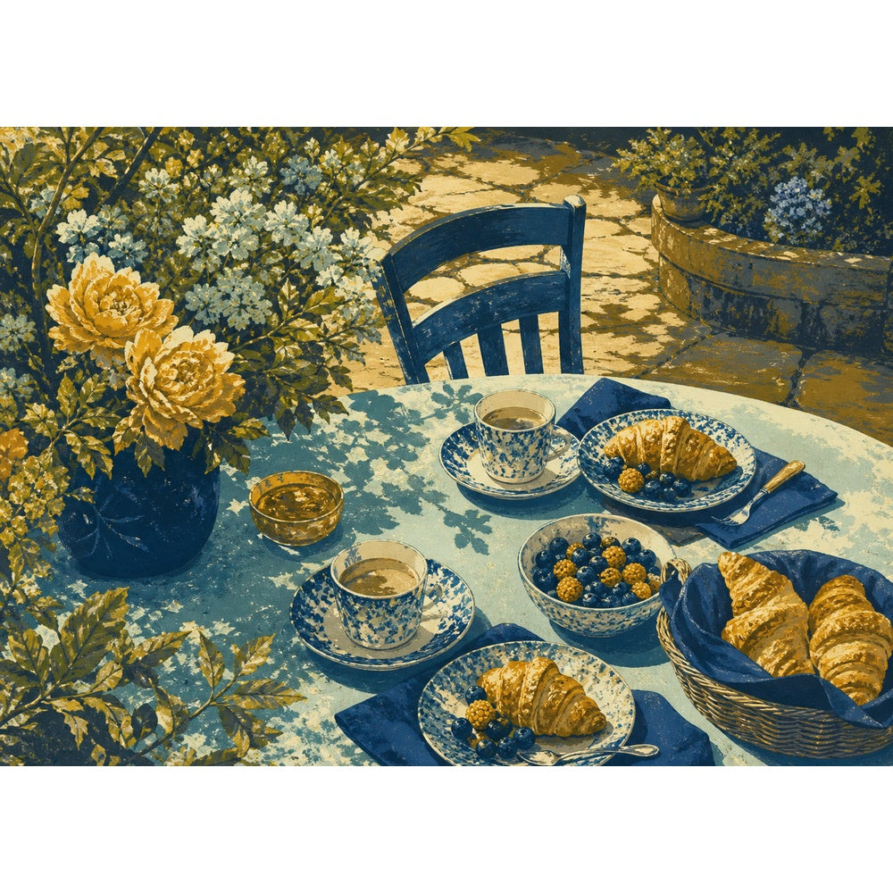 Story Rich Garden Brunch Screen Print Landscape Puzzle - puzzle artwork