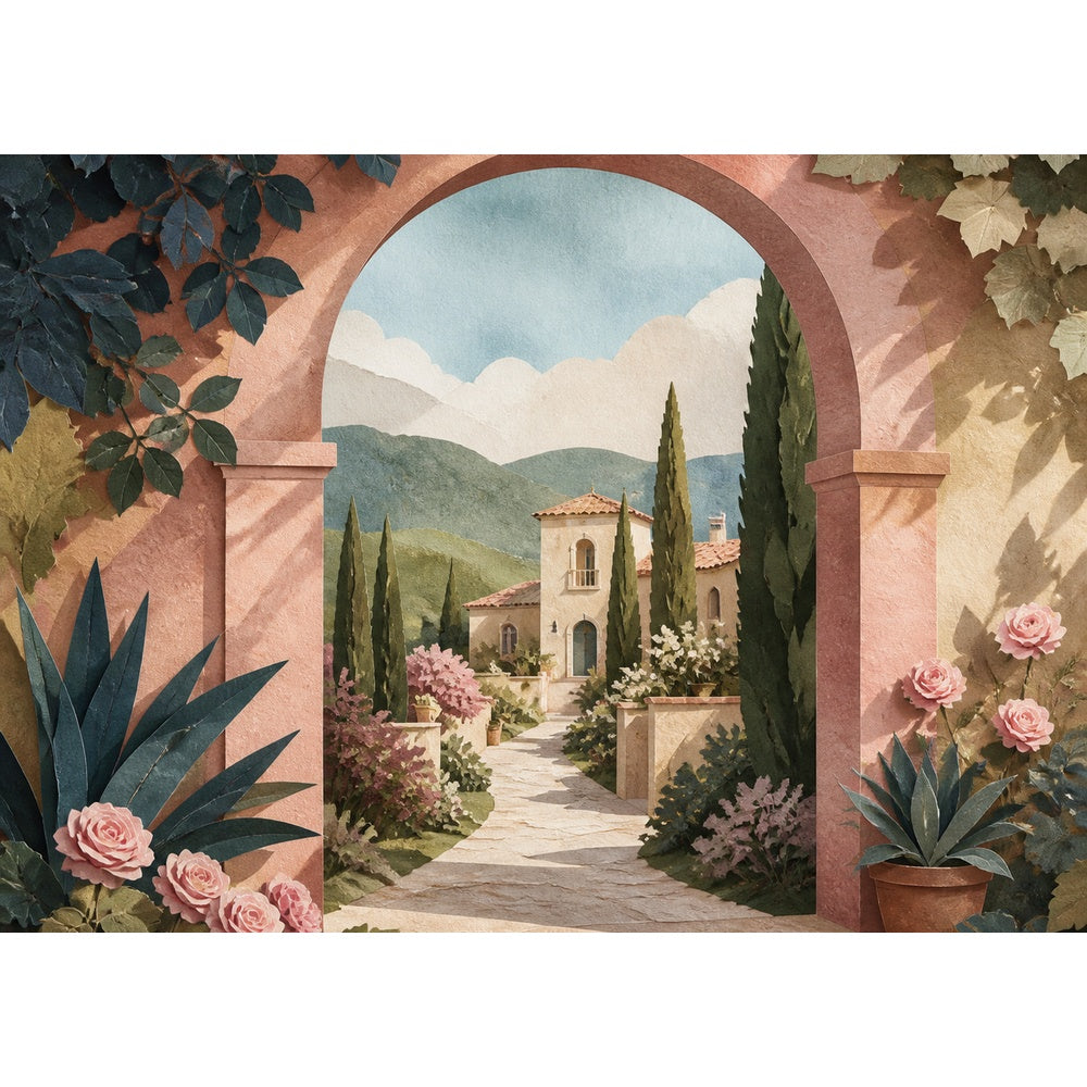 Quiet Paper Cut Garden Geometric Abstract Landscape Puzzle - puzzle artwork