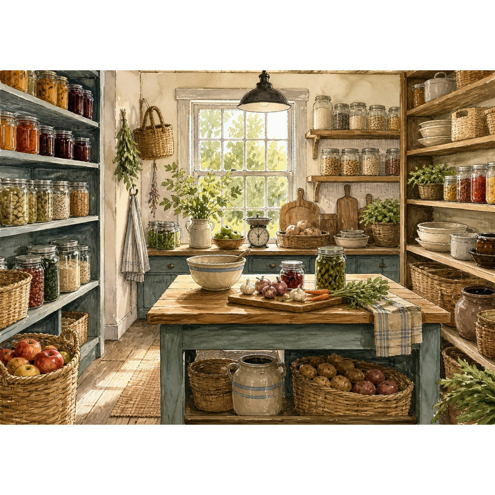 Sunlit Farmhouse Pantry Landscape Puzzle - puzzle artwork