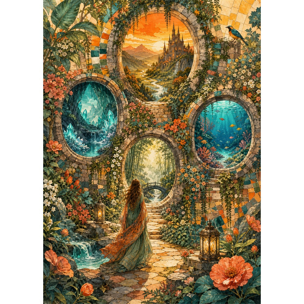 Luminous Portal Garden Worlds Portrait Puzzle - puzzle artwork