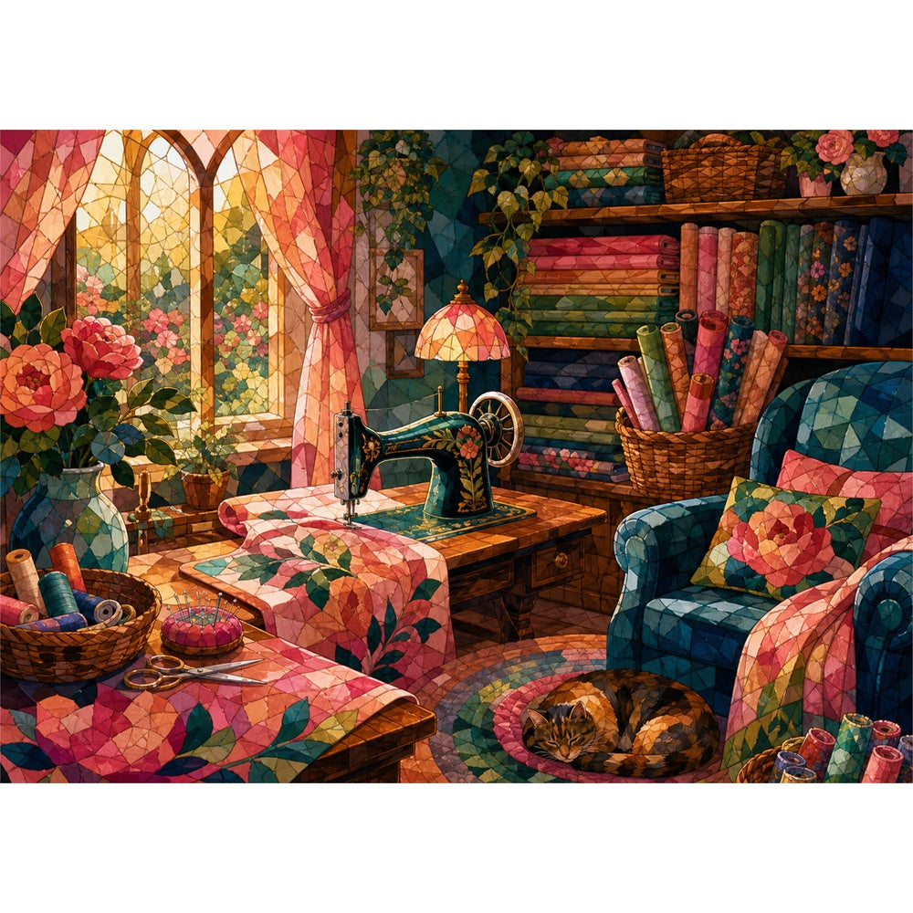 Copperleaf Cottage Sewing Room Landscape Puzzle - puzzle artwork